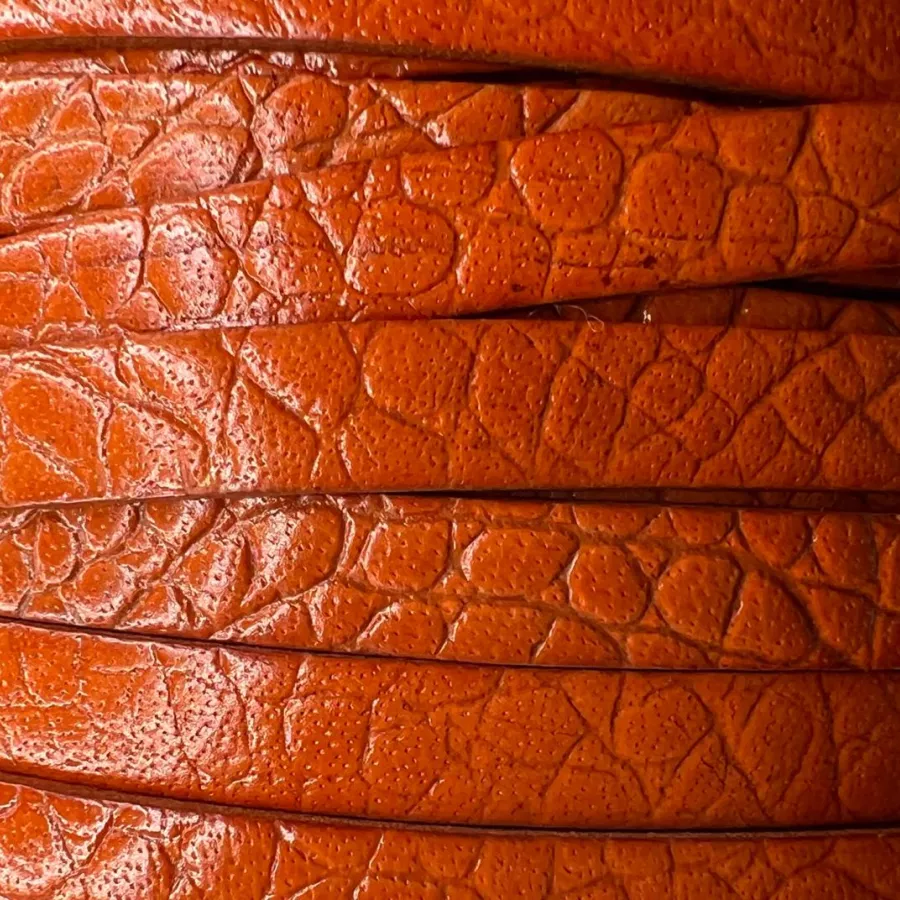 Cuir de veau 8mm motif écaille ou pierre - Orange