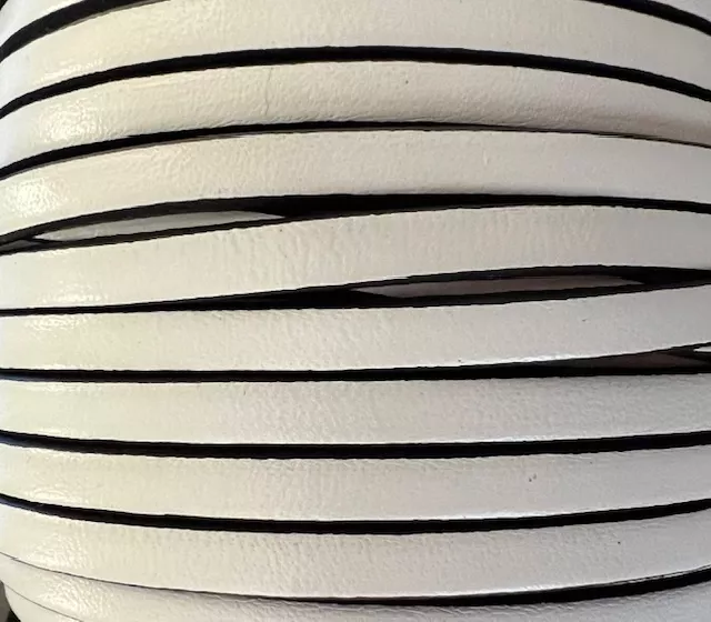 Cuir de veau 5mm-nouvelles couleurs - Blanc bord noir
