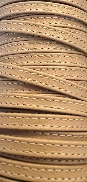 Cuir d'agneau plongé 5 mm double coutures-NOUVELLES COULEURS - Beige foncé