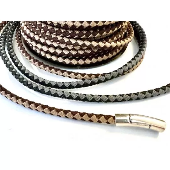 Scubidu elestique bicolore 4mm de diamètre - Noir