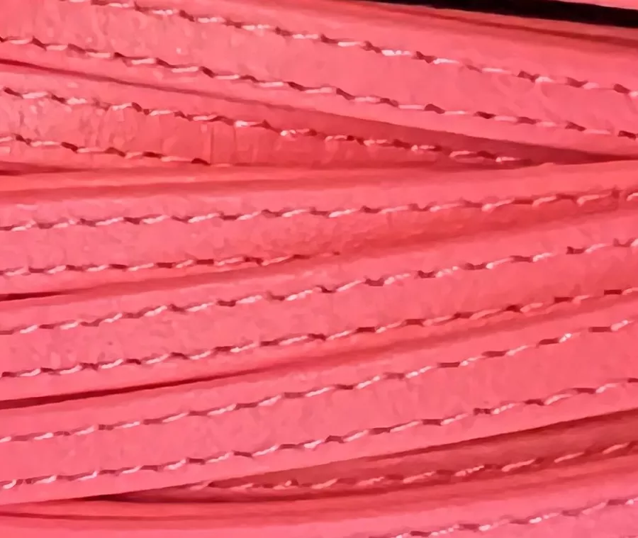 Cuir d'agneau plongé 5 mm double coutures-NOUVELLES COULEURS - Rose fuchsia