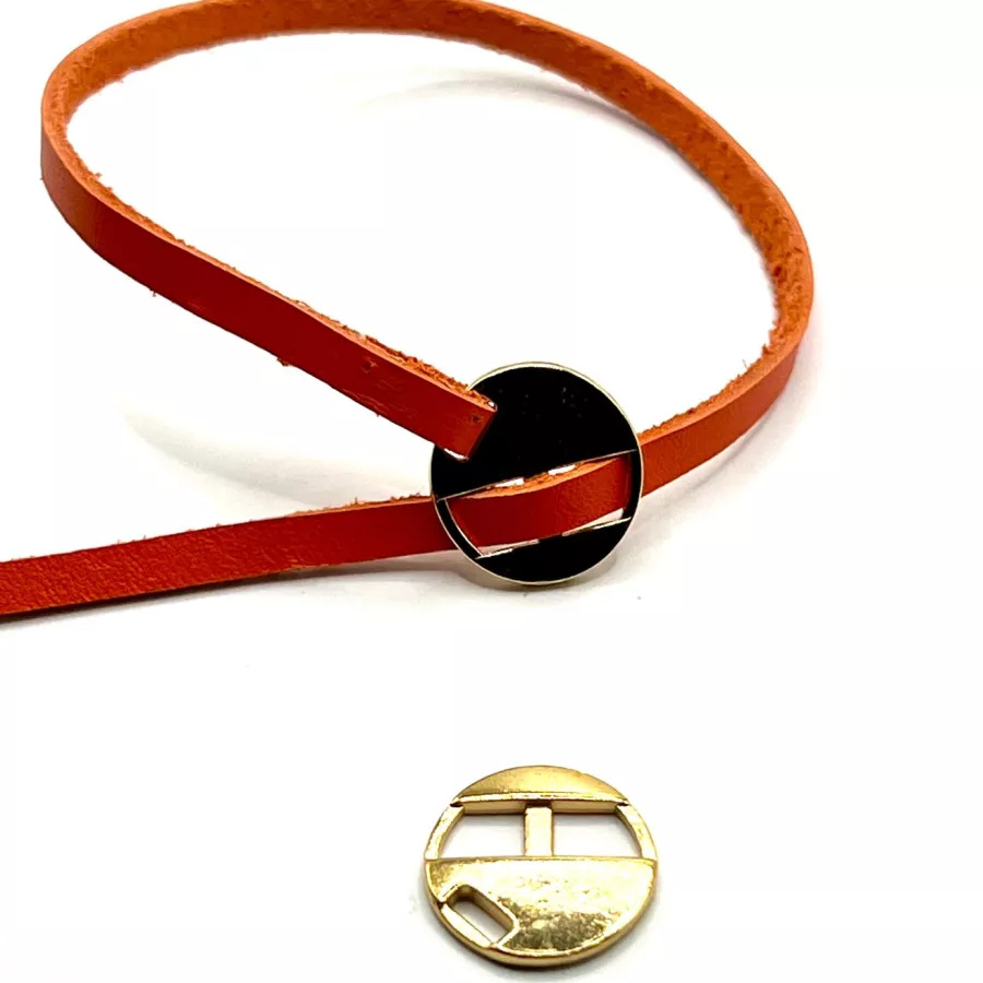  5Fermoirs  Boucle pour cuir 5mm pl argent ou 15 en pl or ou bronze - Or