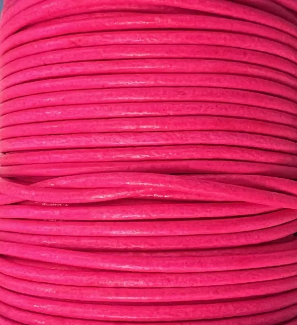 Cuir rond 2mm Fluo - Fuchsia fluo