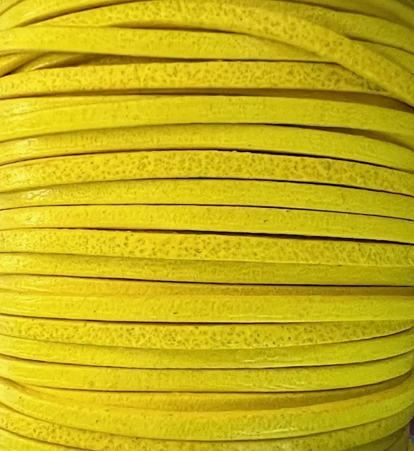 cuir de veau 3mm plat fluo - Jaune fluo