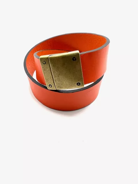 Fermoir aimanté en étain avec 4 clous pour cuir plat 20mm - Bronze