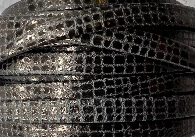 Cuir 5 mm Balade ecossaise - Argent antique