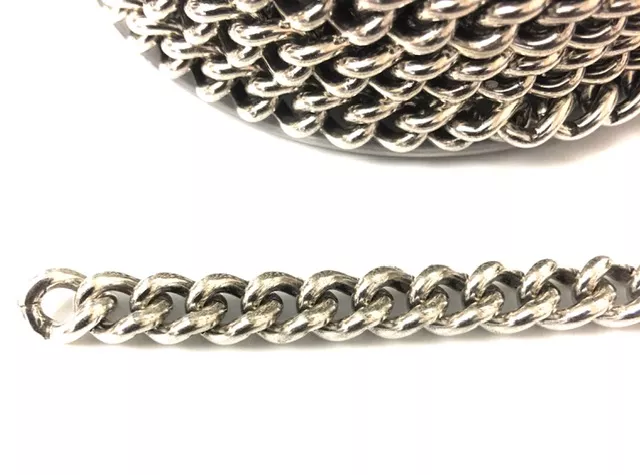 Chaine gourmette en laiton plaquée 12 microns en France