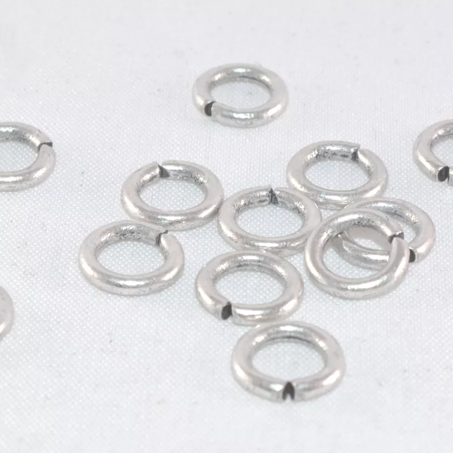 100 anneaux laiton argent antique 9mm