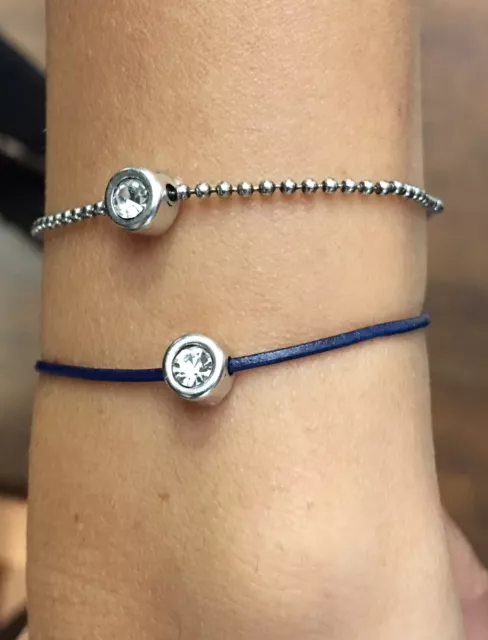 Passant traversant avec strass pour fils ou chaîne très fine