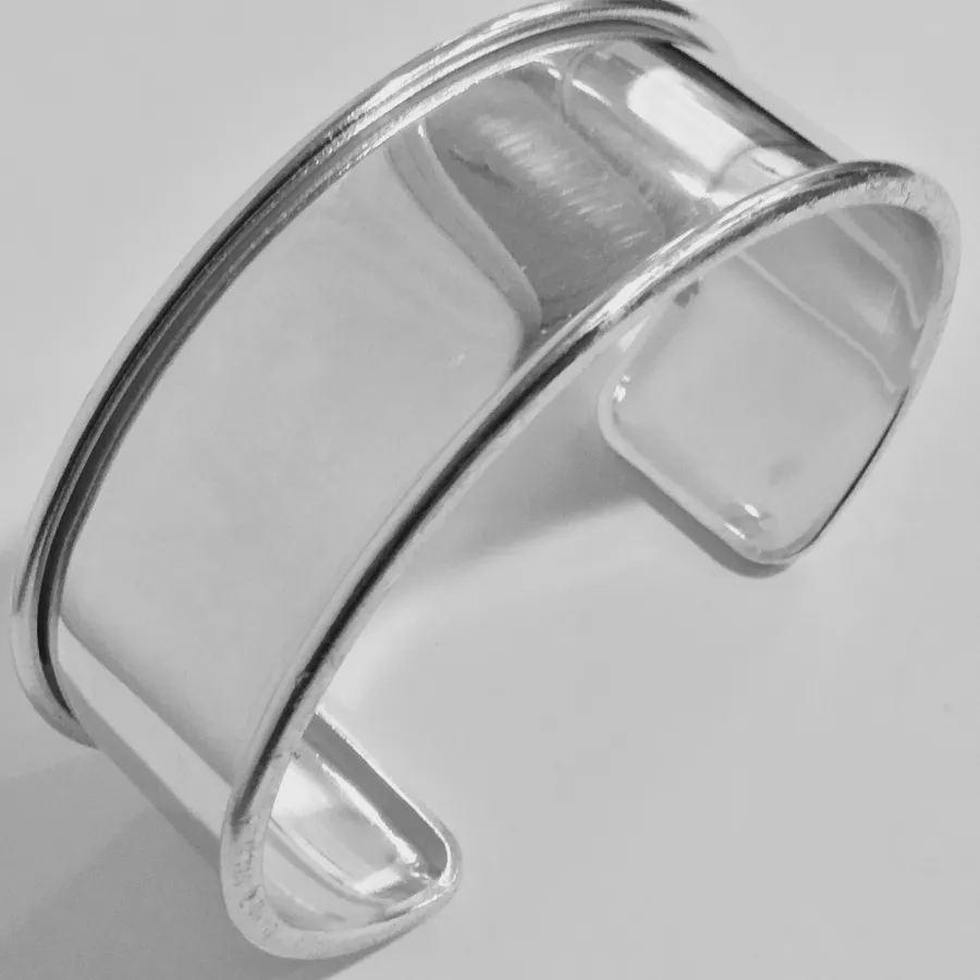 Bracelet Jonc 20 mm PLAQUE ARGENT 10 MICRONS EN FRANCE
