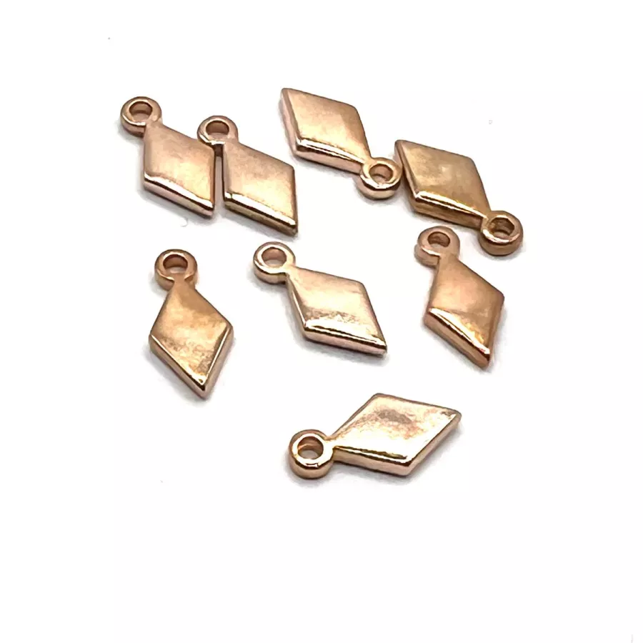 pendant losange en or rose