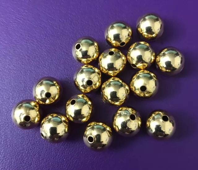 Perles en laiton 10mm doré