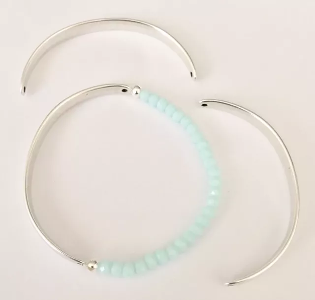 Demi jonc avec 2 trou pour créer bracelet avec perles, chaîne ou cuir