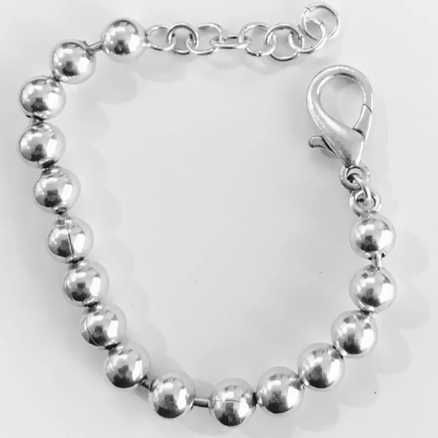 Bracelet boule fini avec mousqueton