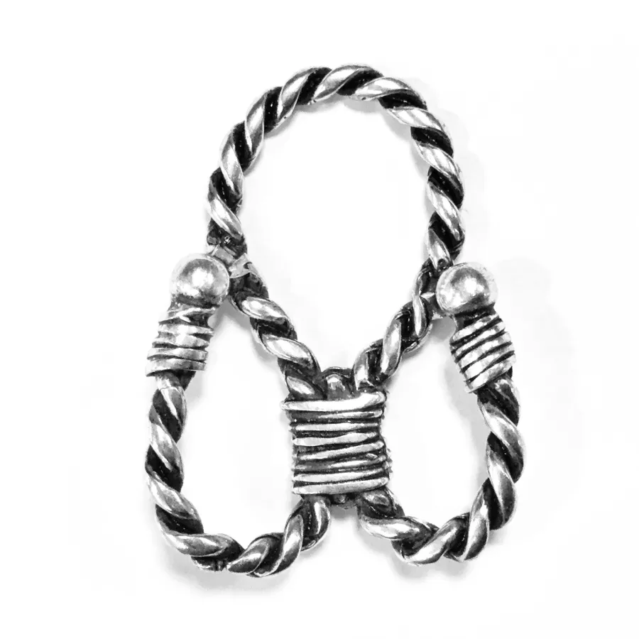 Intercalaire torsadé zamac plaqué argent 