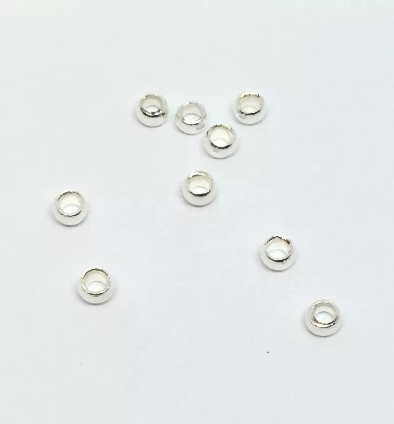 Perles à écraser laiton plaqué argent 1mm