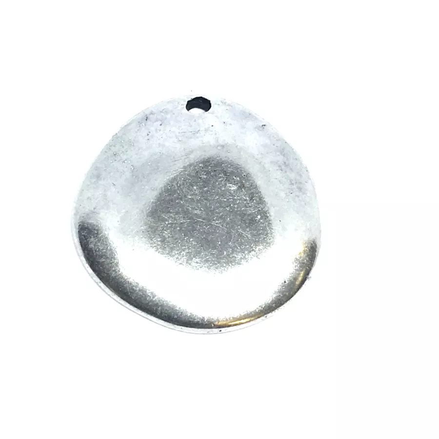 Pendant pastille martelée bombée 25mm