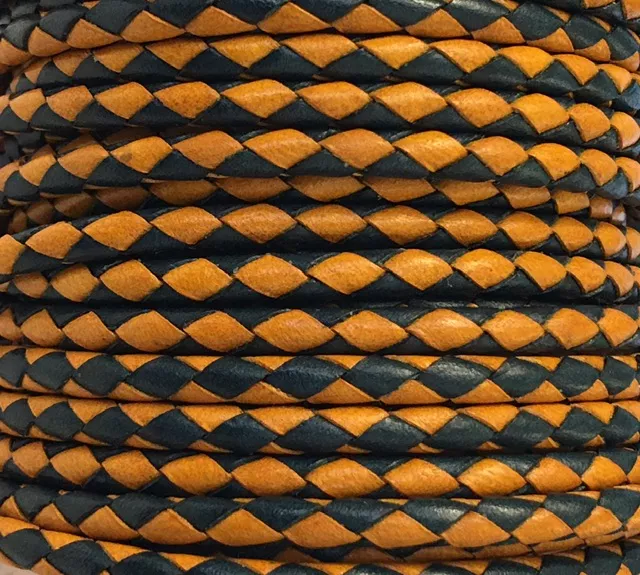 Tressé rond bicolore 4mm