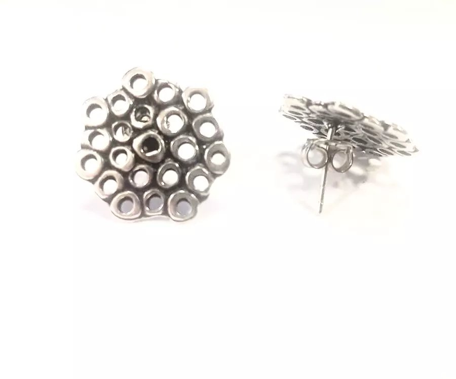 Boucles d'oreilles à clous alvéolées