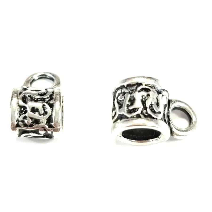 Accroche breloque pour cuir ou chaîne 5 mm rond