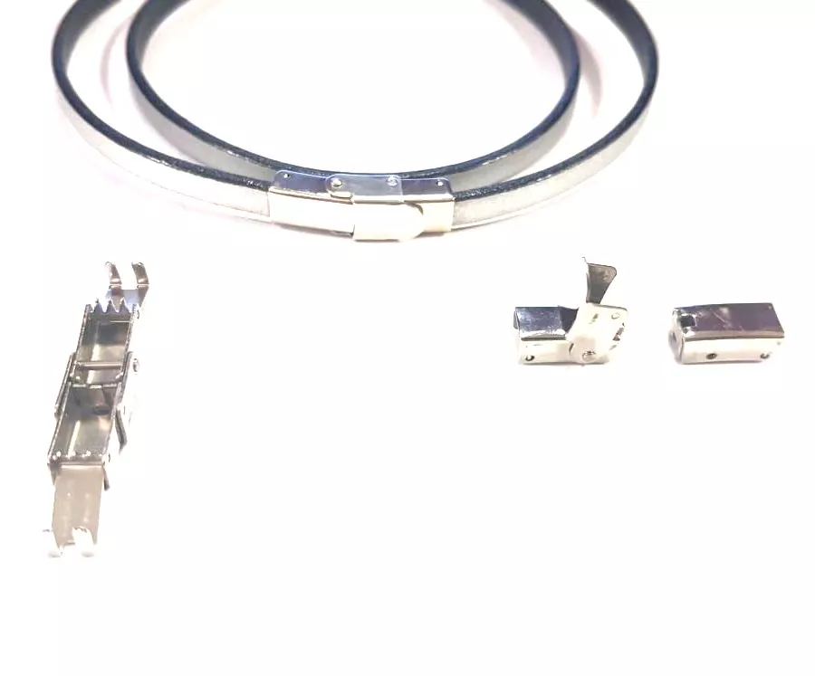 Fermoir en acier à clips ajustable 5x3mm