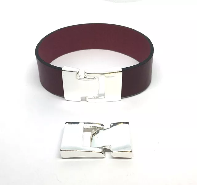 Fermoir crochet pour 20mm plaqué argent vif