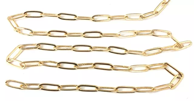 Chaine trombone 12.5x4.1 mm, doré à l'or fin 24 carat en France