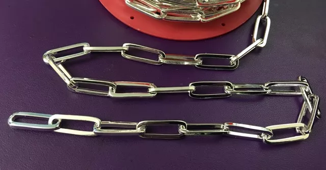 Grosse chaine trombone 23.2  x 8.3mm plaquée 10mic FRANCE