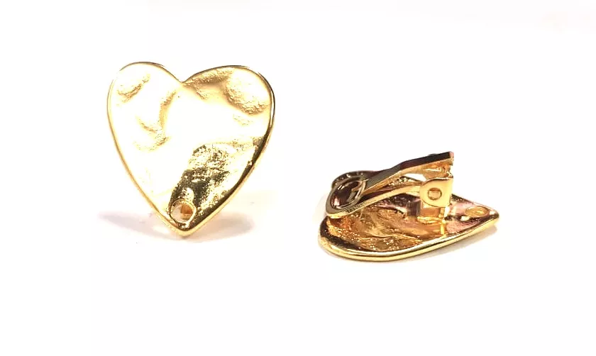 BO à clips en forme de coeur martelé