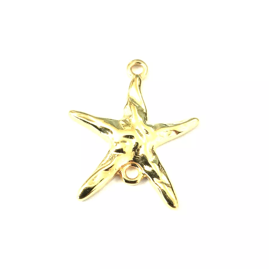 Etoile de mer en intercalaire 2 anneaux 21.6 x 18.4 mm