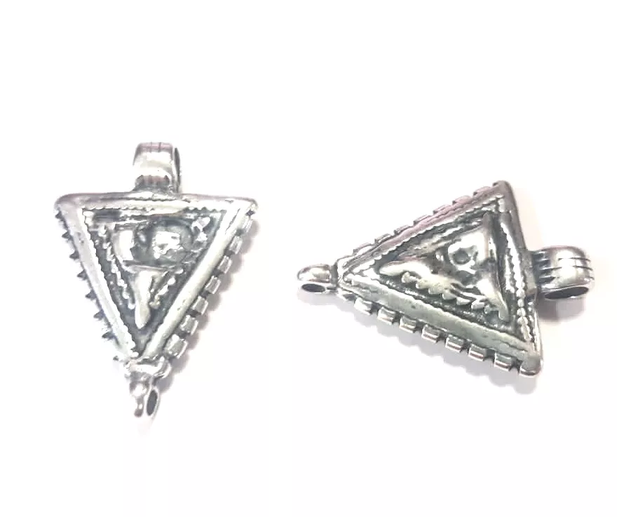 Pendant triangle avec motif abstrait