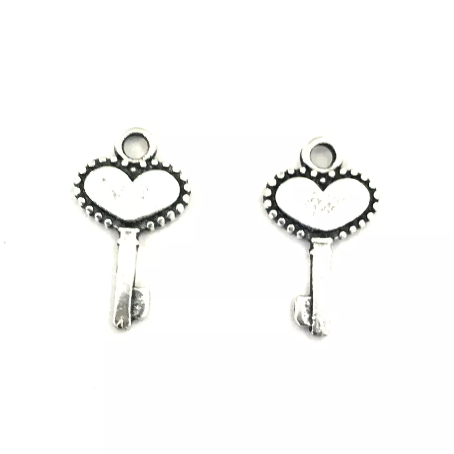 Petite clé cœur double face