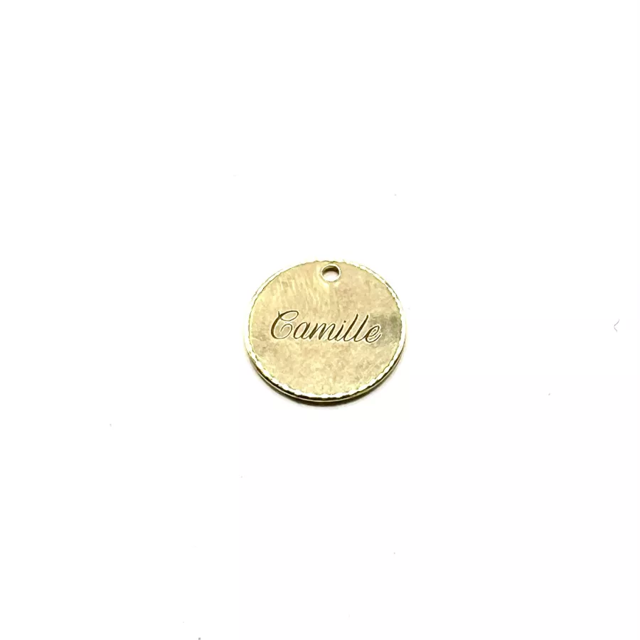 VOTRE LOGO en laiton 15mm plaqué doré et gravé en France