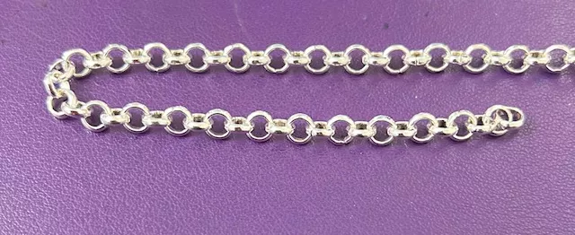 chaine jaseron 5mm, argent vif, plaquée 10microns en France