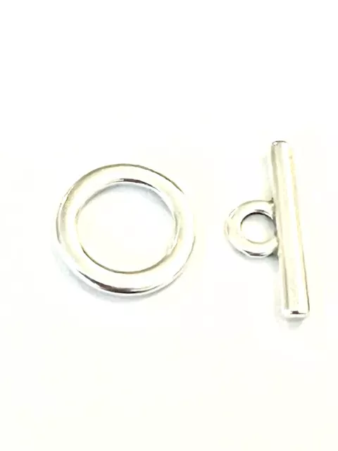 Fermoir T ou toggle 20mm en argent antique