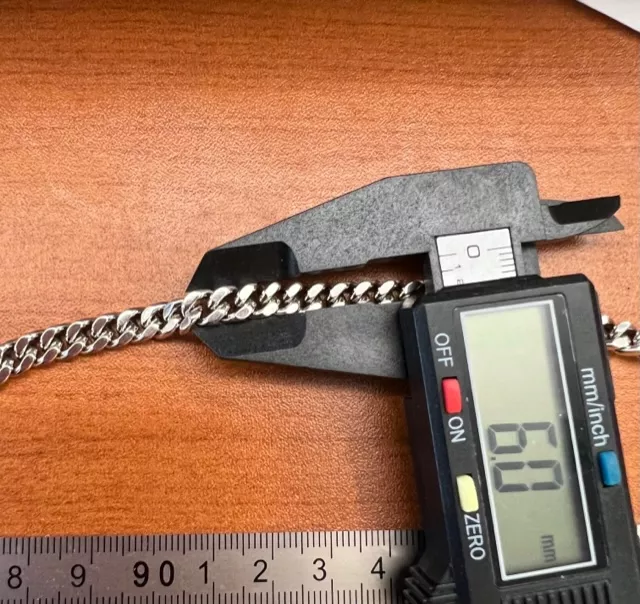 Chaine gourmette 6mm plaquée FR 10 micron argent antique pour HOMME