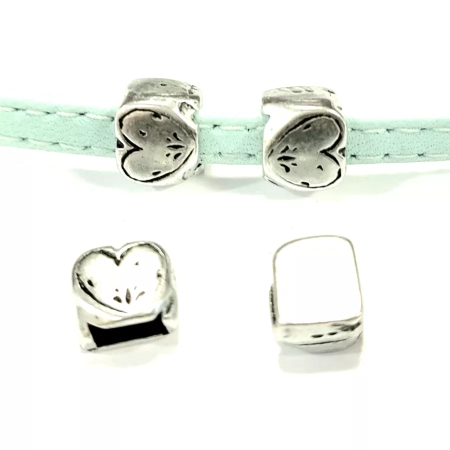 Passant coeur pour cuir plat 6x3mm