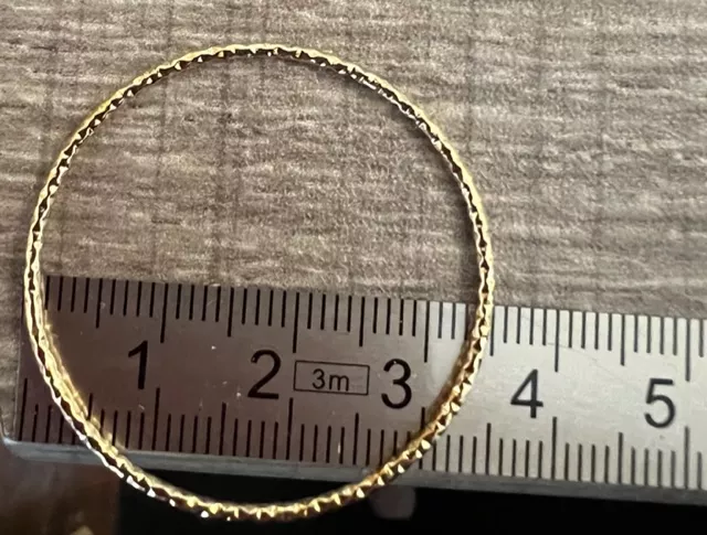 Anneux ciselé 35mm en laiton doré à l'or fin 24 carat 1micron FR