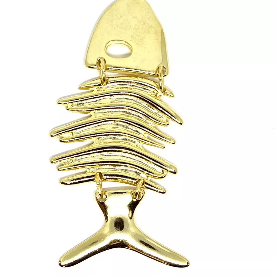 Pendant Grand poisson doré à l'or fin pour sautoir