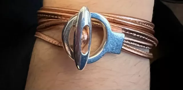 Fermoir pour cuir rond 2.5-3mm argent vif