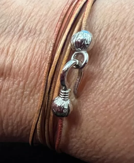 4 fermoirs crochet laiton couleur titan pour cuir fin de 1à 2mm