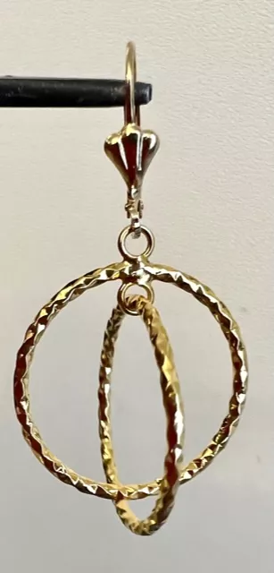 Cercle martelé entrelacés en laiton doré à l'or fin 