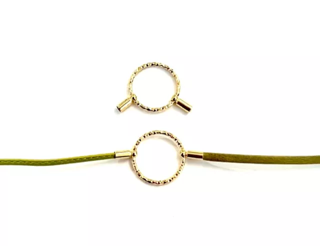 Anneau ciselé 15mm laiton avec embout1.8mm, plaqué or en France