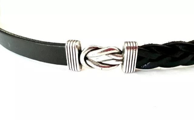 Passant Noeud en étain pl. argent antique pour cuir 10mm