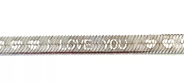 CHAINE SERPENTINE PLATE 7.5MM - I LOVE YOU -