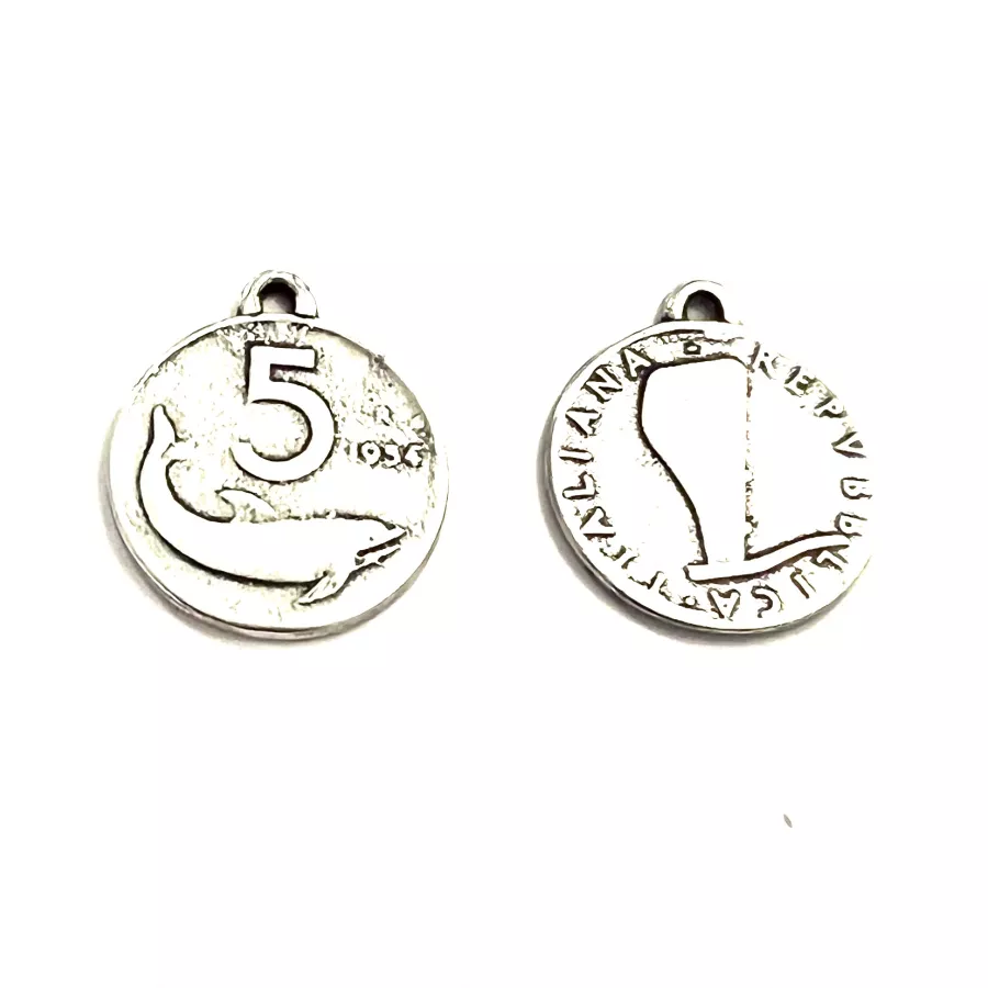 Pendant pièce de monnaie italienne