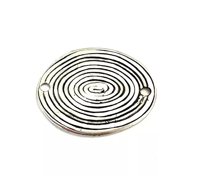 Intercalaire ovale, motif spiral 2 trous 42 x 33.20mm