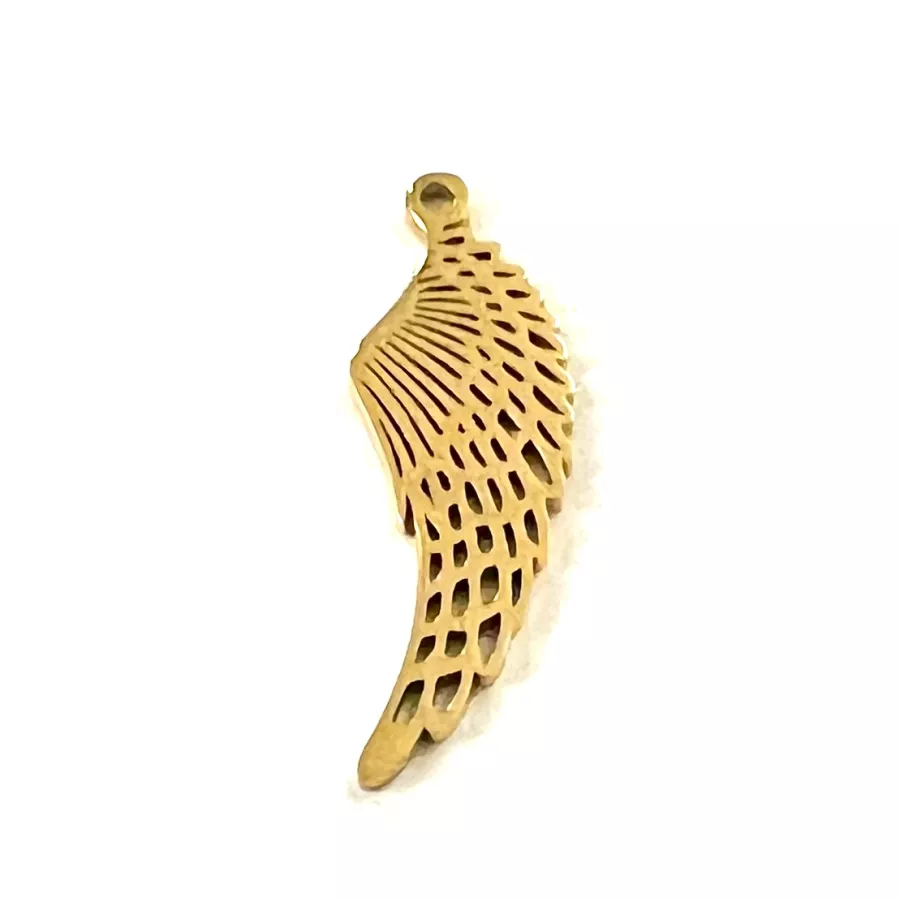 Pendant aile en ACIER DORE 23.5X 7.8 MM
