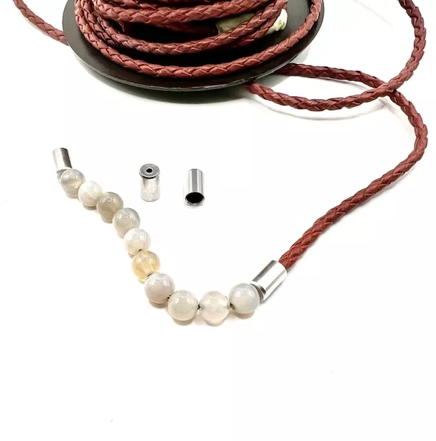 Embout de finition en laiton por cuir rond 3-3.5mm