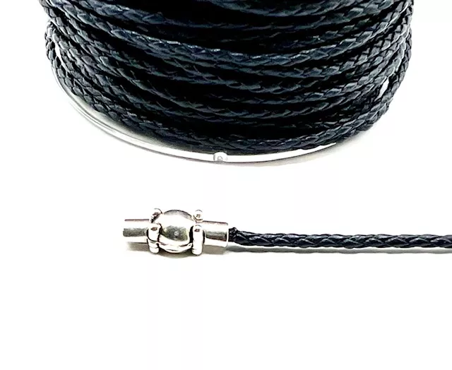 Cuir de chèvre tressé rond 2mm